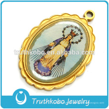 Collier religieux en or 316 avec collier en acier inoxydable Vigin Mary catholique pour femmes